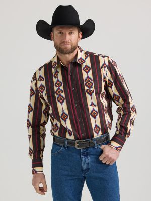 Men's Checotah® Long Sleeve Western Snap Printed Shirt | SALE | Wrangler®