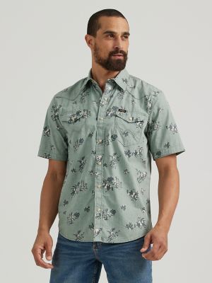 Wrangler snap button short best sale sleeve shirts