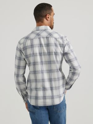 Men's Cowboy Wash Plaid Shirt in Pearl Blue alternative view