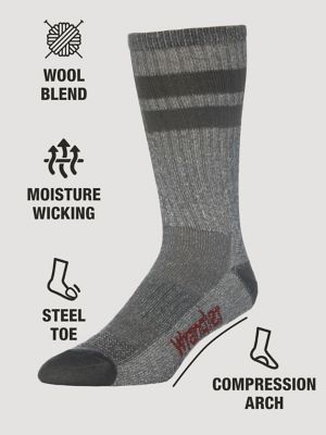 Men's Wool Stripe Work Socks (3-pack)
