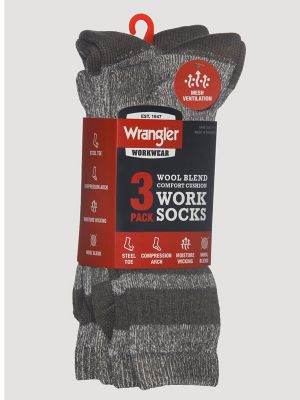 Men's Wool Stripe Work Socks (3-pack)