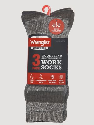 Men's Wool Stripe Work Socks (3-pack)