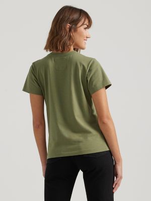 Wrangler x Buffalo Trace™ Women's V-Neck Tee in Kentucky Green