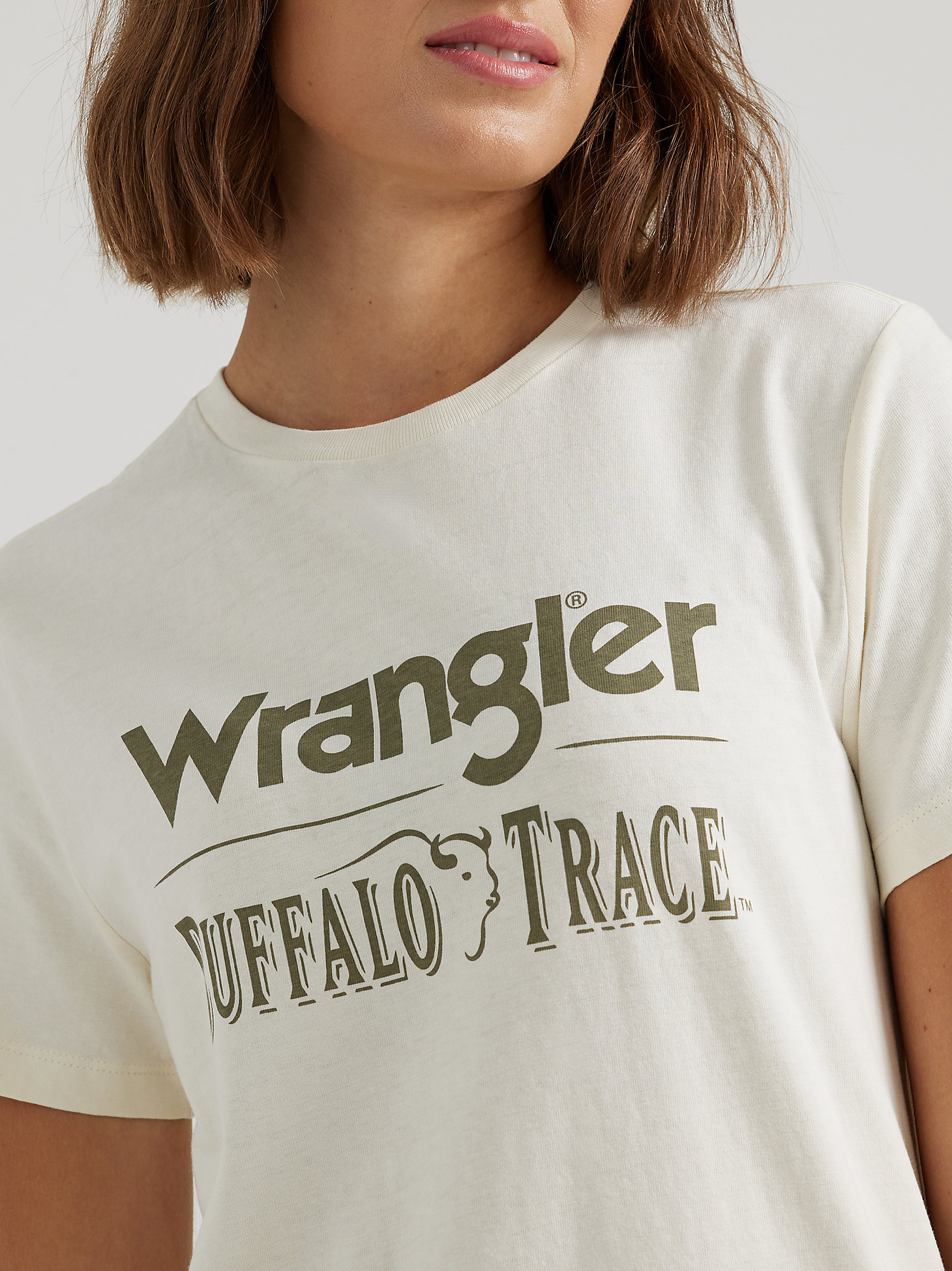 Wrangler x Buffalo Trace™ Women's Logo Tee in Vanilla alternative view 3
