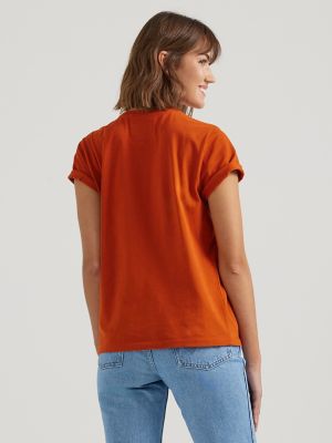 Wrangler x Buffalo Trace™ Women's Logo Tee in Distillers Red alternative view 2