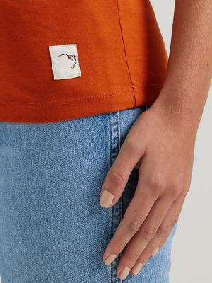 Wrangler x Buffalo Trace™ Women's Logo Tee in Distillers Red alternative view 4