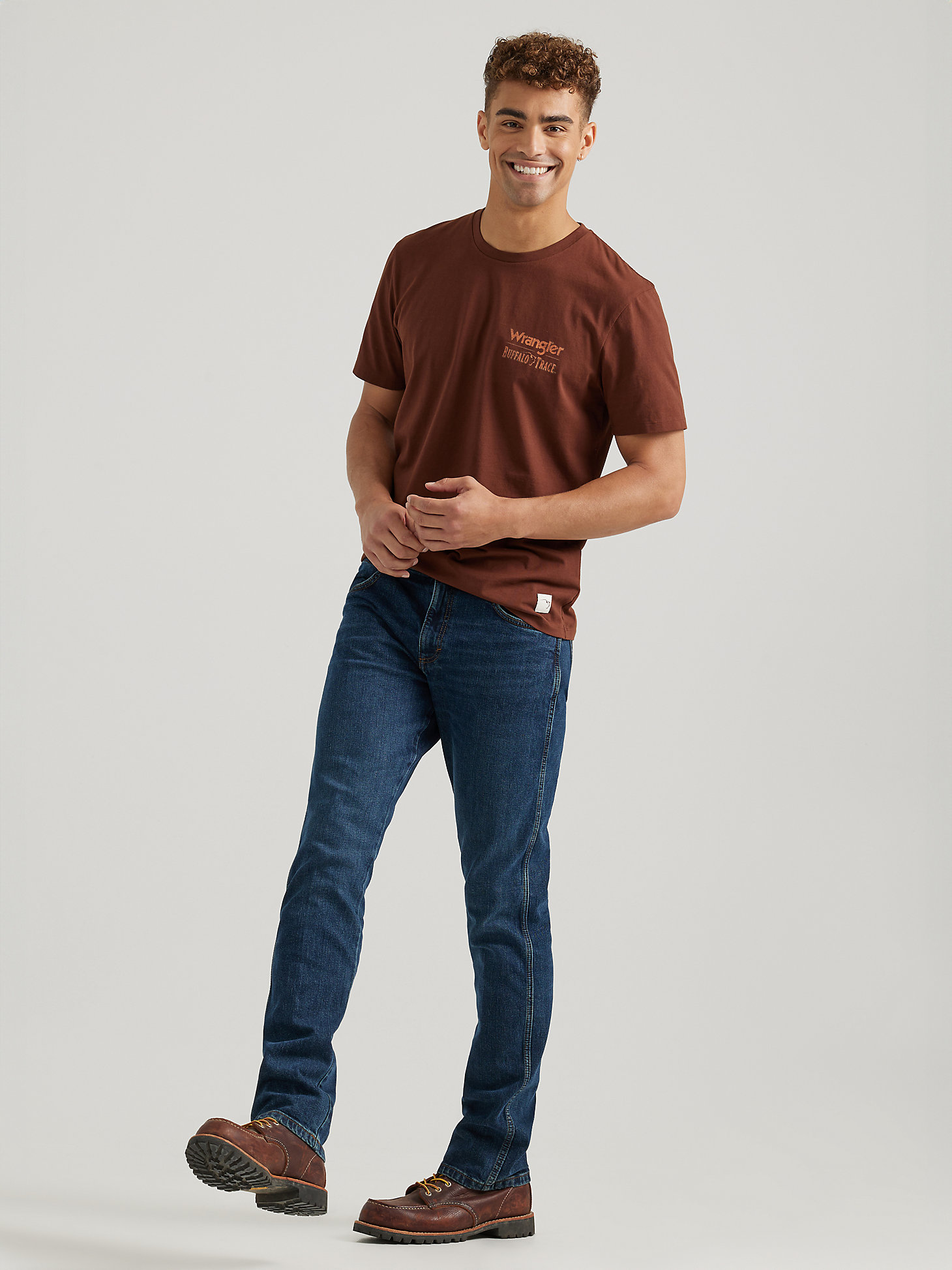 Wrangler x Buffalo Trace™ Men's Oak Aged T-Shirt in Brown Grains alternative view 1