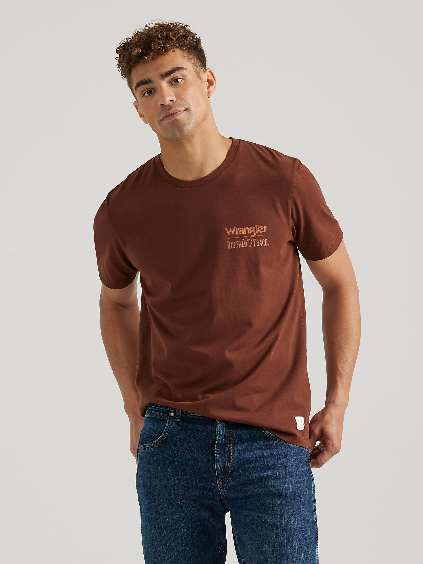 Wrangler x Buffalo Trace™ Men's Oak Aged T-Shirt in Brown Grains alternative view 2