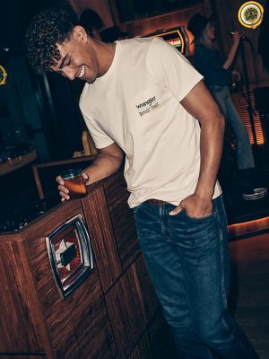 Wrangler x Buffalo Trace™ Men's Pocket T-Shirt in Vanilla