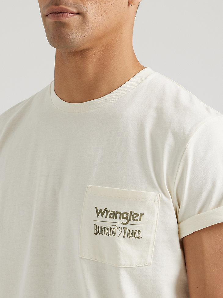 Wrangler x Buffalo Trace™ Men's Pocket T-Shirt in Vanilla alternative view 2