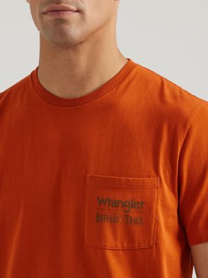 Wrangler x Buffalo Trace™ Men's Pocket T-Shirt in Distillers Red