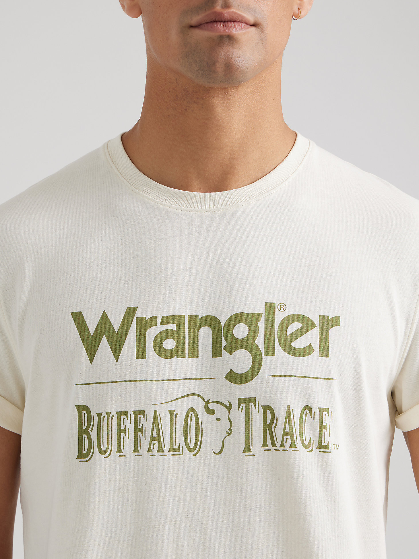 Wrangler x Buffalo Trace™ Men's Logo T-Shirt in Vanilla alternative view 4