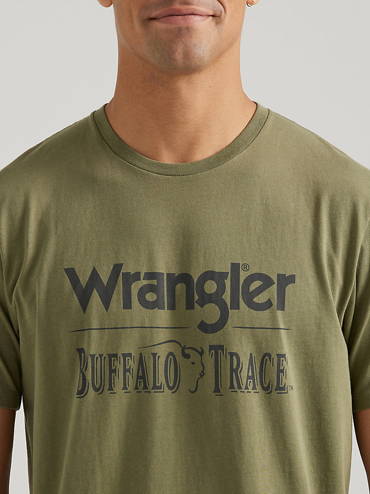 Wrangler x Buffalo Trace™ Men's Logo T-Shirt in Kentucky Green alternative view 3