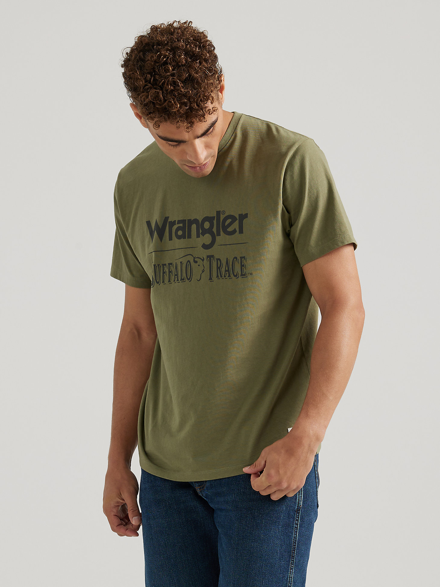 Wrangler x Buffalo Trace™ Men's Logo T-Shirt in Kentucky Green main view