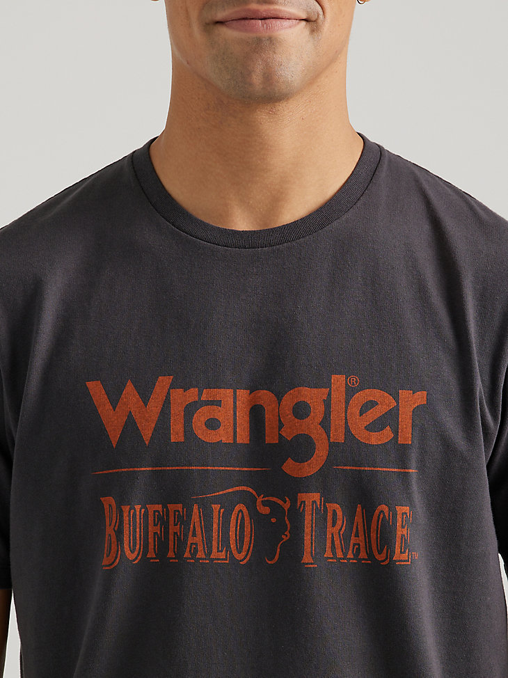 Wrangler x Buffalo Trace™ Men's Logo T-Shirt in Dark Grey alternative view 2