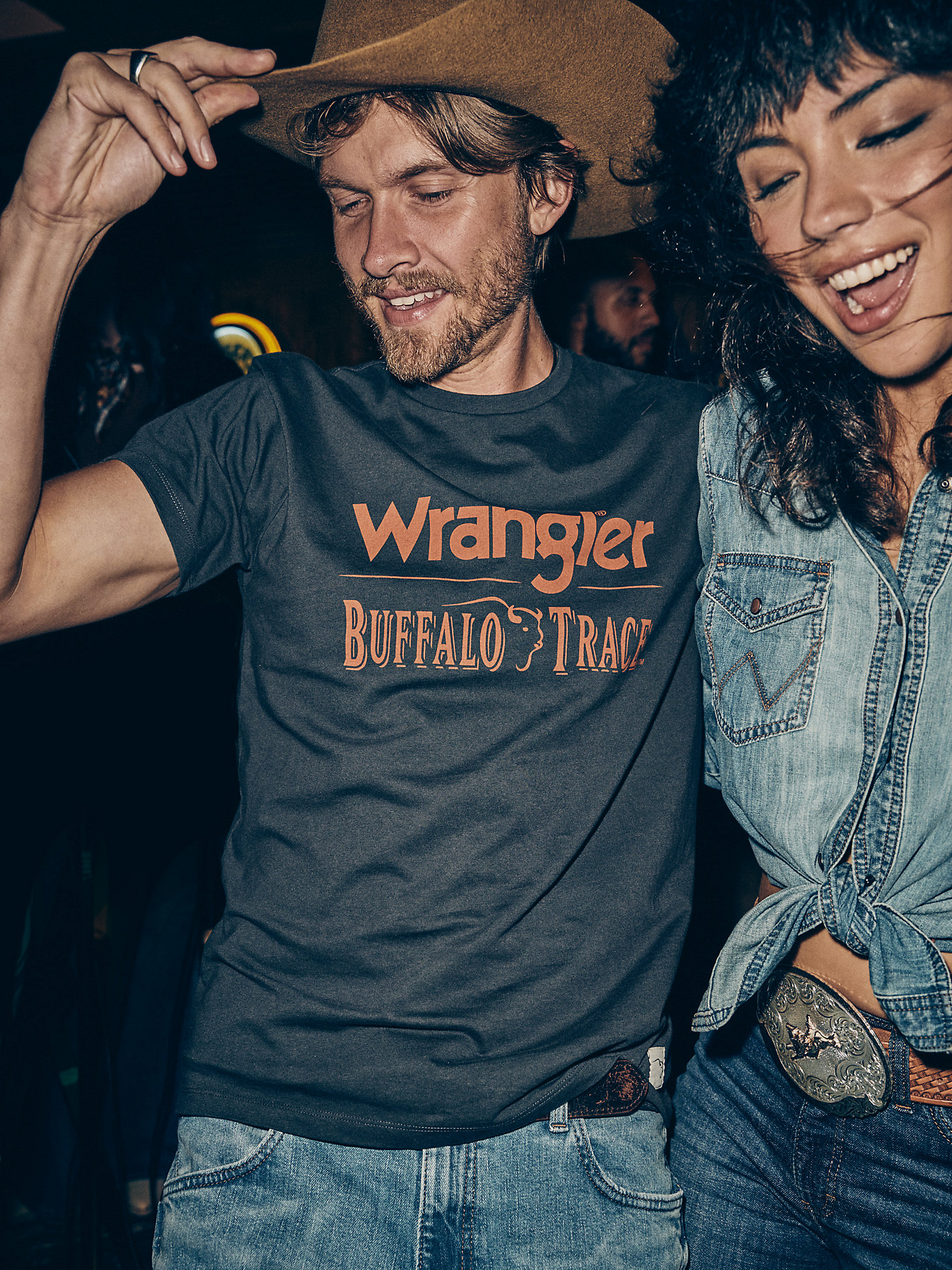 Wrangler x Buffalo Trace™ Men's Logo T-Shirt in Dark Grey main view