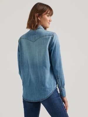 Wrangler x Buffalo Trace™ Women's Revival Shirt in Indigo alternative view 2