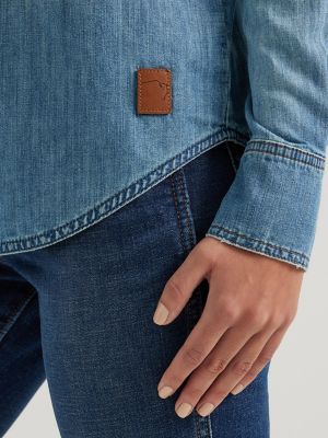 Wrangler x Buffalo Trace™ Women's Revival Shirt in Indigo alternative view 5