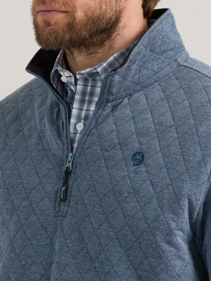 Men s George Strait Quarter Zip Quilted Pullover Men s Wrangler Wrangler