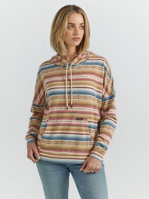 Women s Wrangler Geometric Relaxed Pullover Hoodie SALE Wrangler