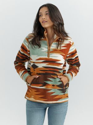 Women s Wrangler Retro Quarter Zip Sherpa Pullover SALE Wrangler