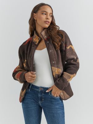 Women's Wrangler Retro® Printed Sherpa Snap Jacket