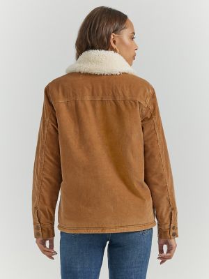 Women s Western Sherpa Lined Corduroy Wrange Coat