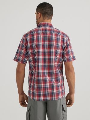 Men's Relaxed Stretch Poplin Plaid Shirt