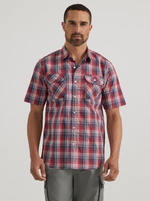 Men's Relaxed Stretch Poplin Plaid Shirt