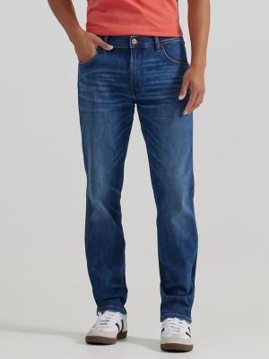 Mens Straight Fit Jeans, Stretch & Belted Straight Jeans