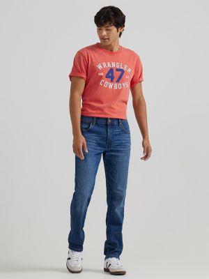 Mens Straight Fit Jeans, Stretch & Belted Straight Jeans