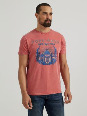 Men's Foreigner Concert Graphic T-Shirt in Mineral Red main view