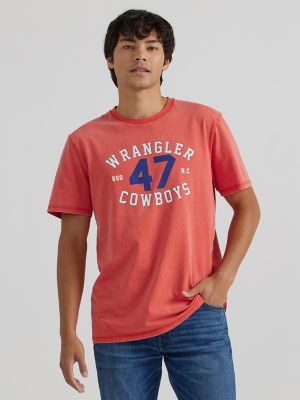 Wrangler Mens Cowboyboys 47 T-Shirt Burnt Sienna Size S