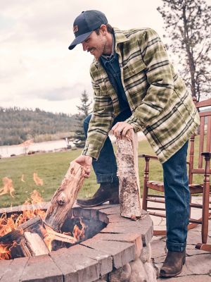 Men s Wrangler Quilt Lined Flannel Shirt Jacket in Birch