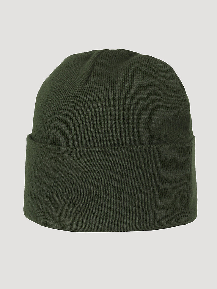 Embroidered Solid Beanie in Olive alternative view