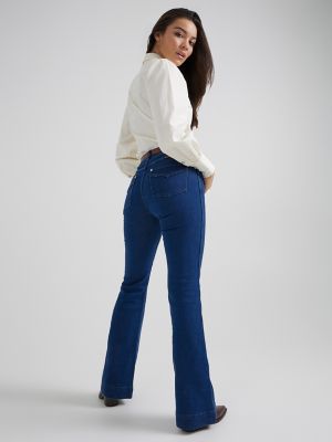 Wrangler® x Yellow Rose by Kendra Scott High Rise Trouser in Rinse Wash