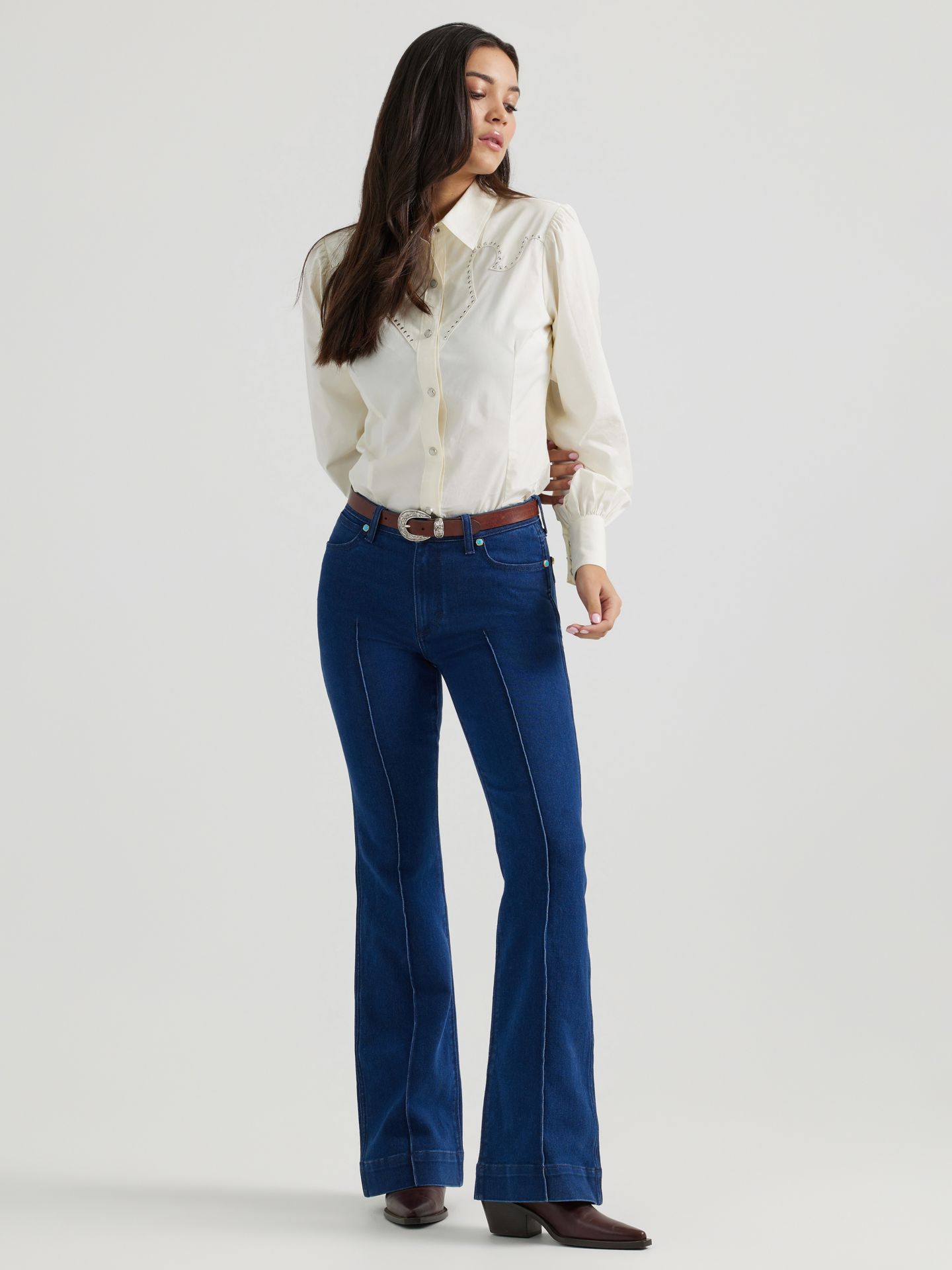 Женские брюки Wrangler x Yellow Rose by Kendra Scott High Rise Trouser, цвет: Варёный — фото 3