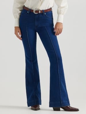 Wrangler® x Yellow Rose by Kendra Scott High Rise Trouser in Rinse Wash
