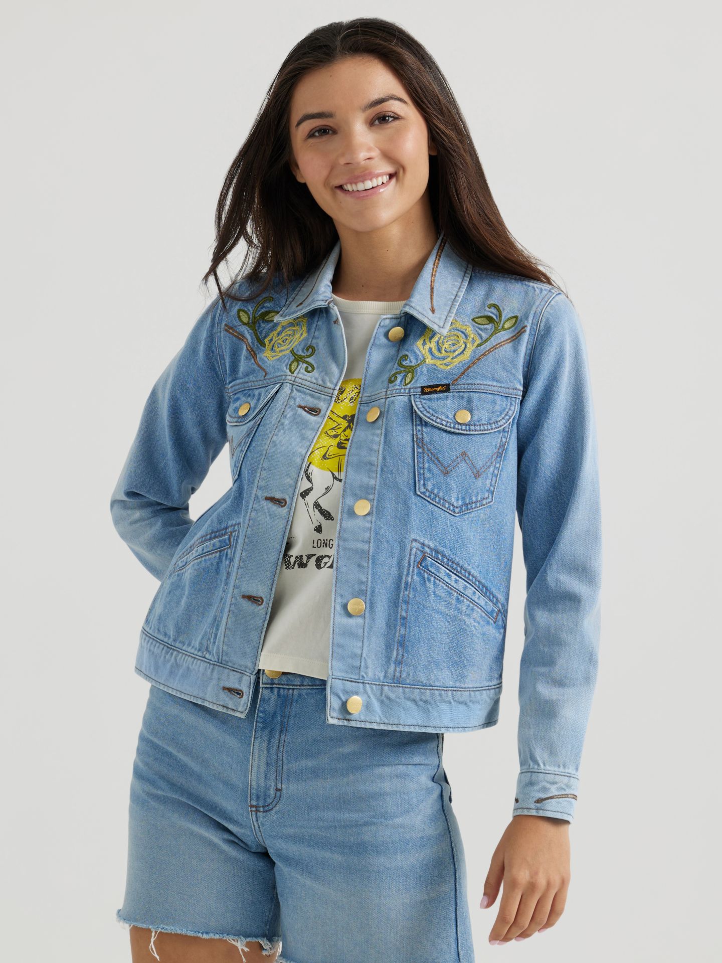 Женская куртка Wrangler x Yellow Rose by Kendra Scott Trucker, цвет: Sunfade — фото 2