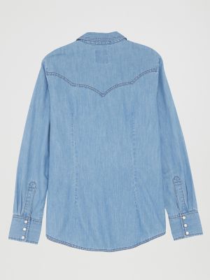 Wrangler® x Yellow Rose by Kendra Scott Denim Shirt in Medium Wash alternative view 9