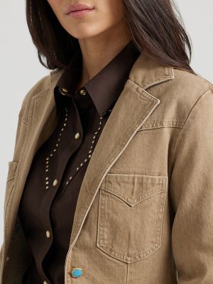 Wrangler&reg; x Yellow Rose by Kendra Scott Fitted Blazer in Mocha alternative view 3