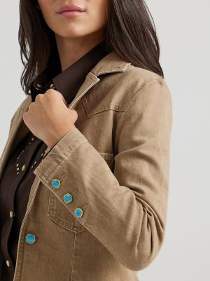 Wrangler&reg; x Yellow Rose by Kendra Scott Fitted Blazer in Mocha alternative view 4