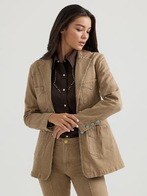 Wrangler® x Yellow Rose by Kendra Scott Fitted Blazer in Mocha