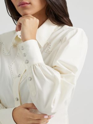 Wrangler x Kendra Scott Rodeo Shirt:Vanilla Ice:M alternative view 3
