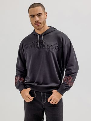 Wrangler x Hot Wheels Men's Rodeo Hoodie in Black Beauty