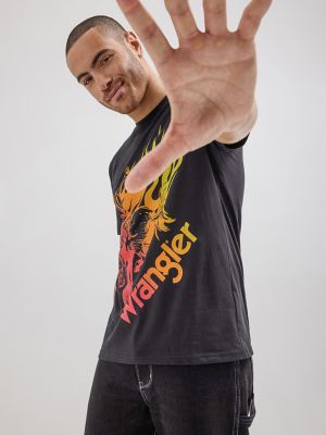 Wrangler® x Hot Wheels™ Men's Flaming Bronco T-Shirt in Black Beauty alternative view 2