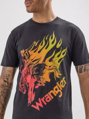 Wrangler® x Hot Wheels™ Men's Flaming Bronco T-Shirt in Black Beauty alternative view 3
