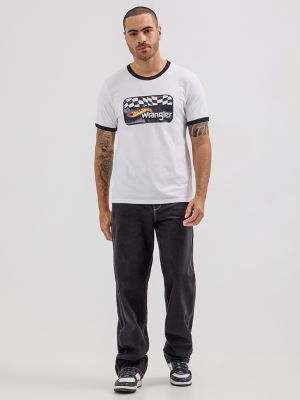 ◆Wrangler◆ Kabel Logo Ringer Tshirt Charcoal Men's Wrangler Kabel Logo T-Shirt