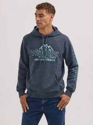 Men s Wrangler Mountain Crest Pullover Hoodie in Dark Sapphire