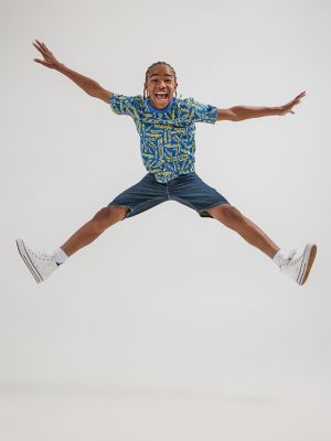 Wrangler® x Hot Wheels™ Boy's Logo T-Shirt in Blue alternative view 4